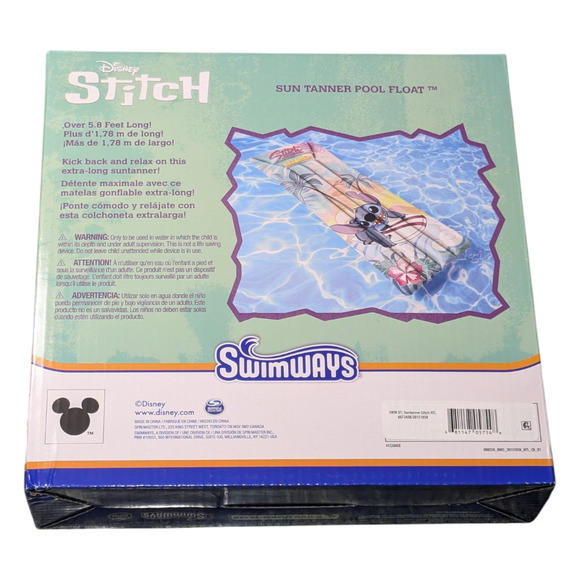 Disney Stitch Swimways Suntanner Pool Float Summer Fun Brand New Spin master - Picture 8 of 9